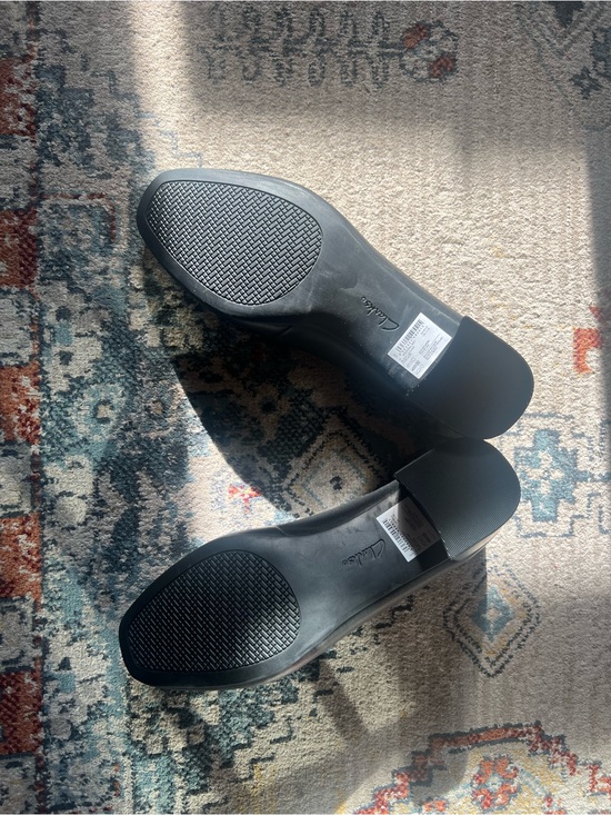 Clarks Black Penny Loafers with Low Block Heel main image 5